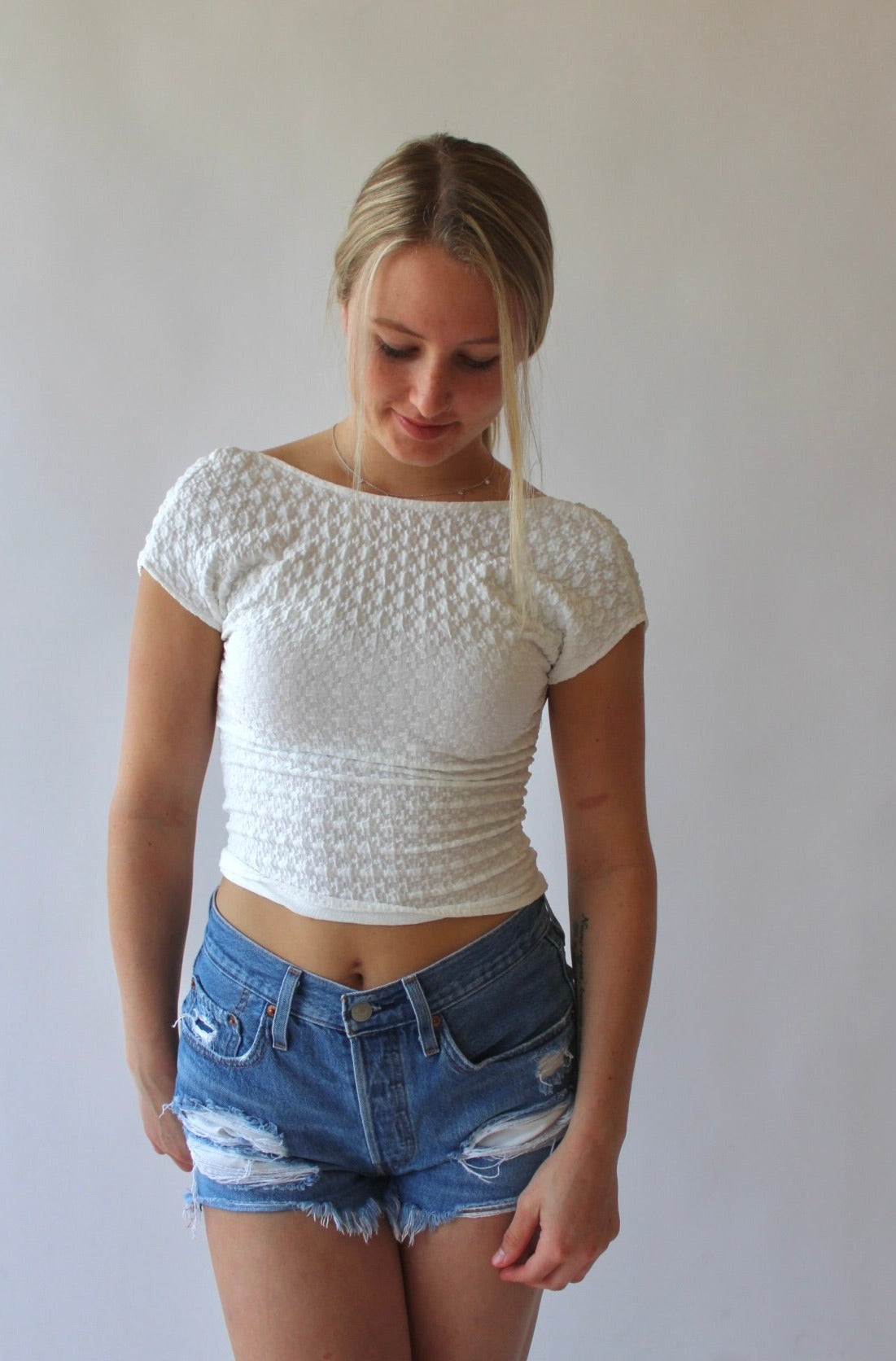 Paisley Top In White