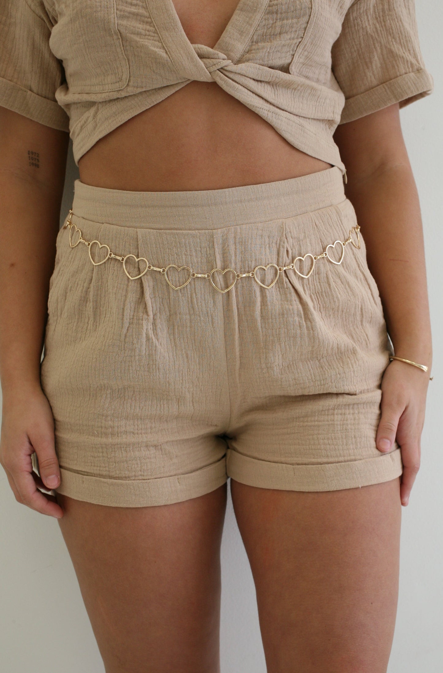 Gold Heart Chain Belt