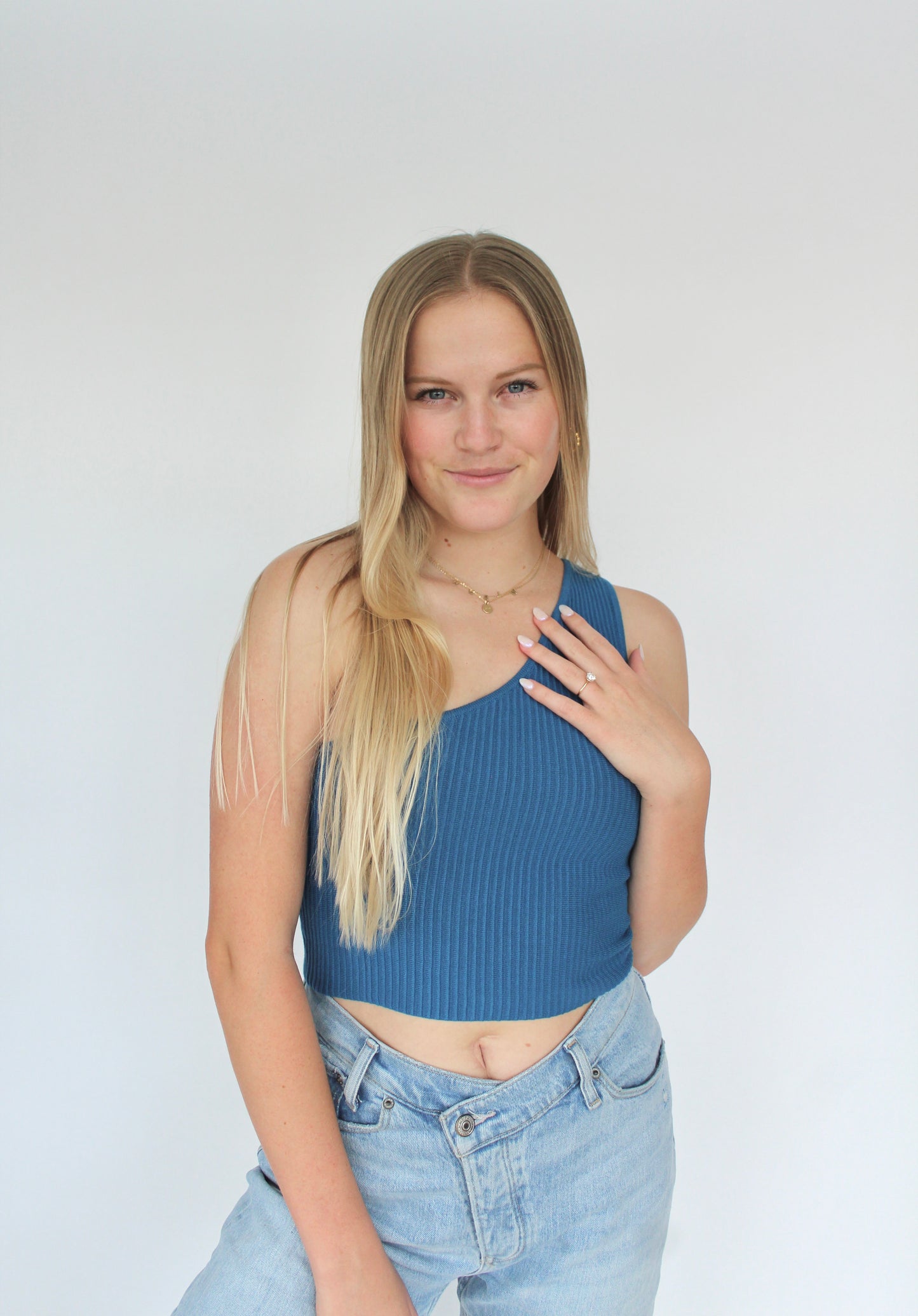 On The Side Top in Cobalt