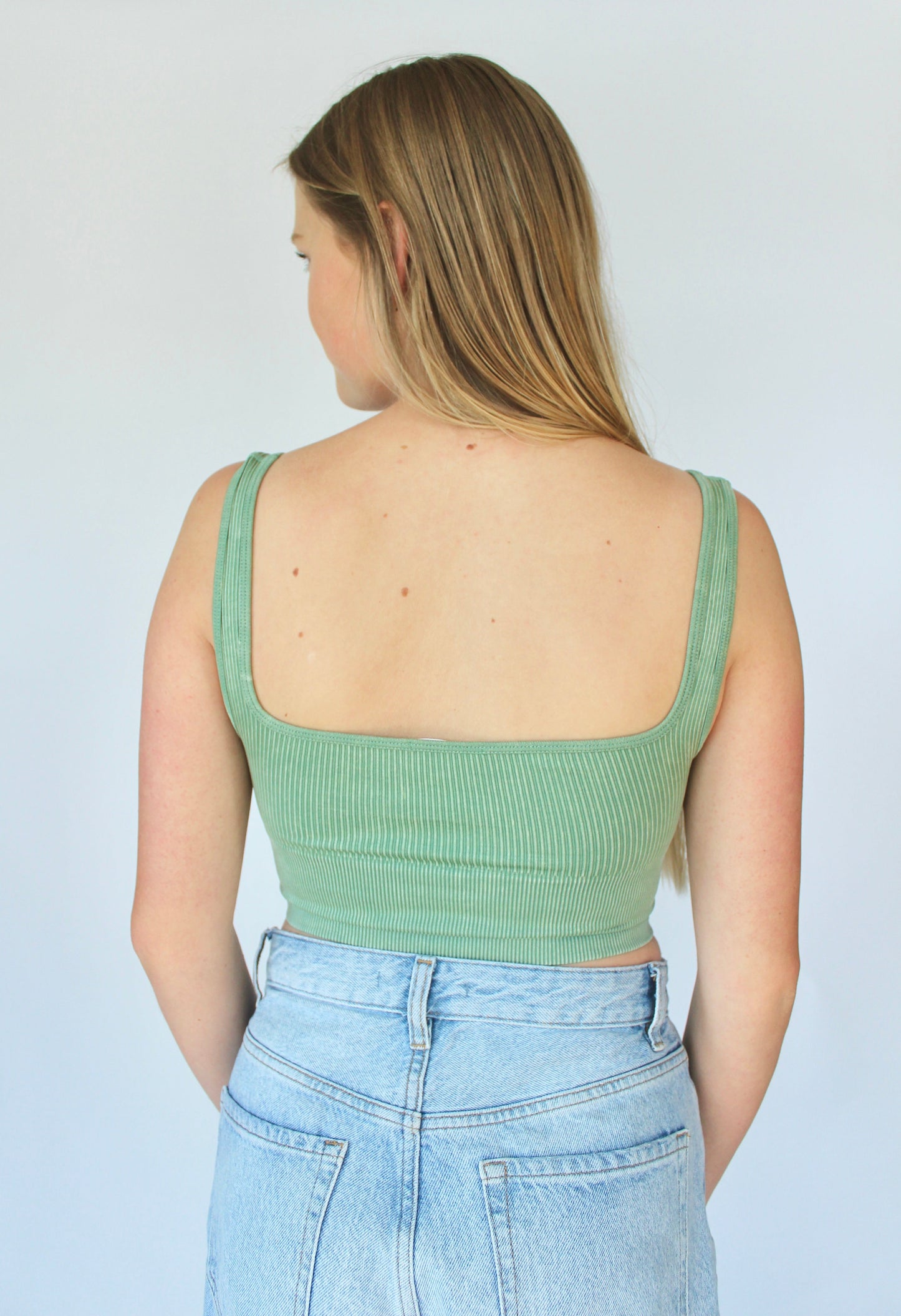 Ronnie Cropped Tank In Sage
