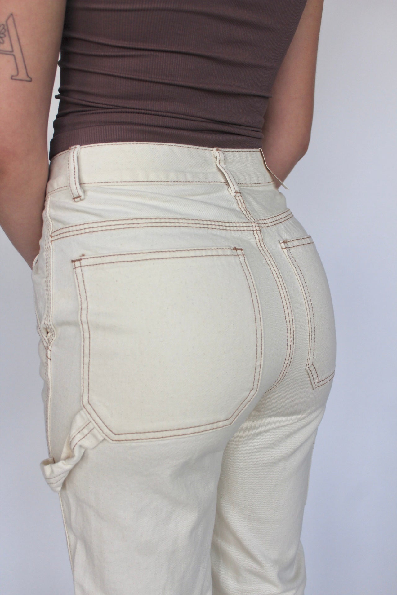 Beige Carpenter Pants