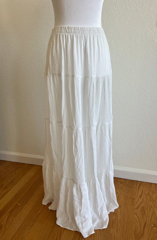 White Flowy Maxi Skirt