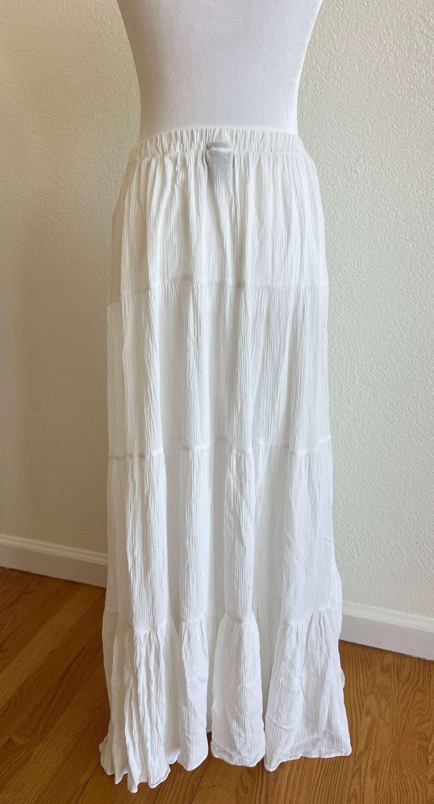 White Flowy Maxi Skirt