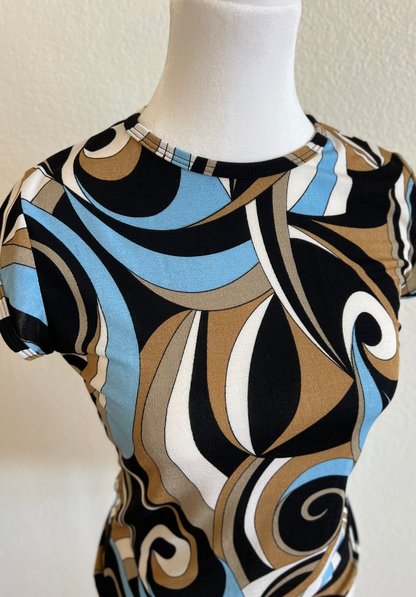 Blue Brown & Black Swirl Design Top