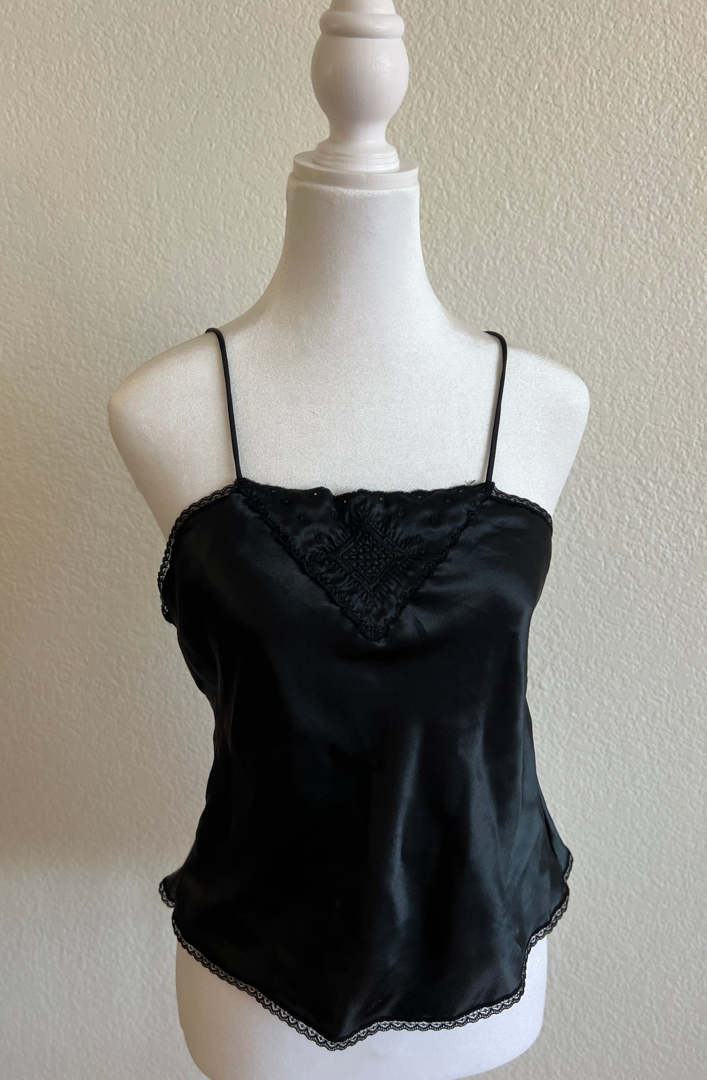 Black Satin Tank Top