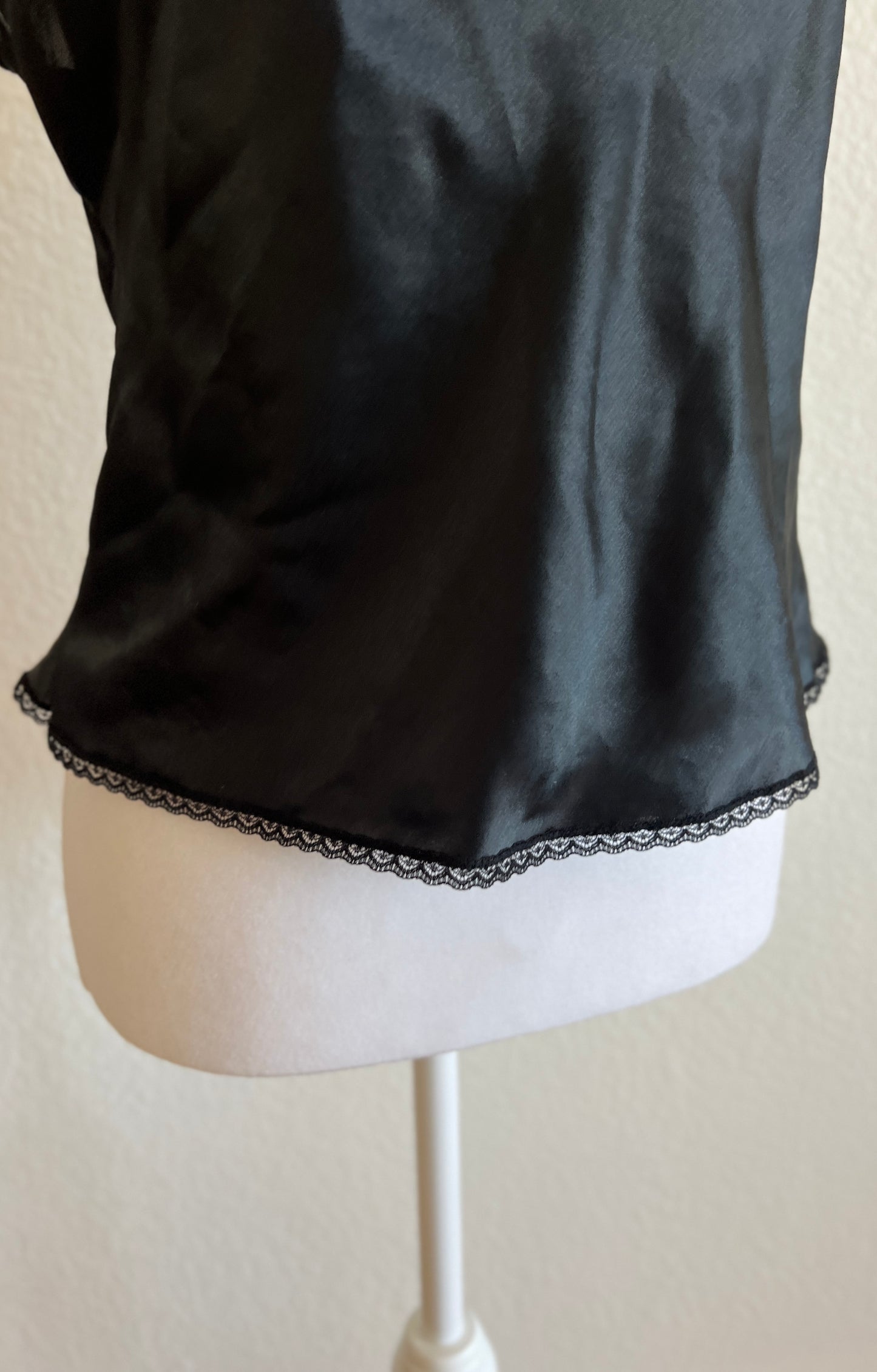 Black Satin Tank Top