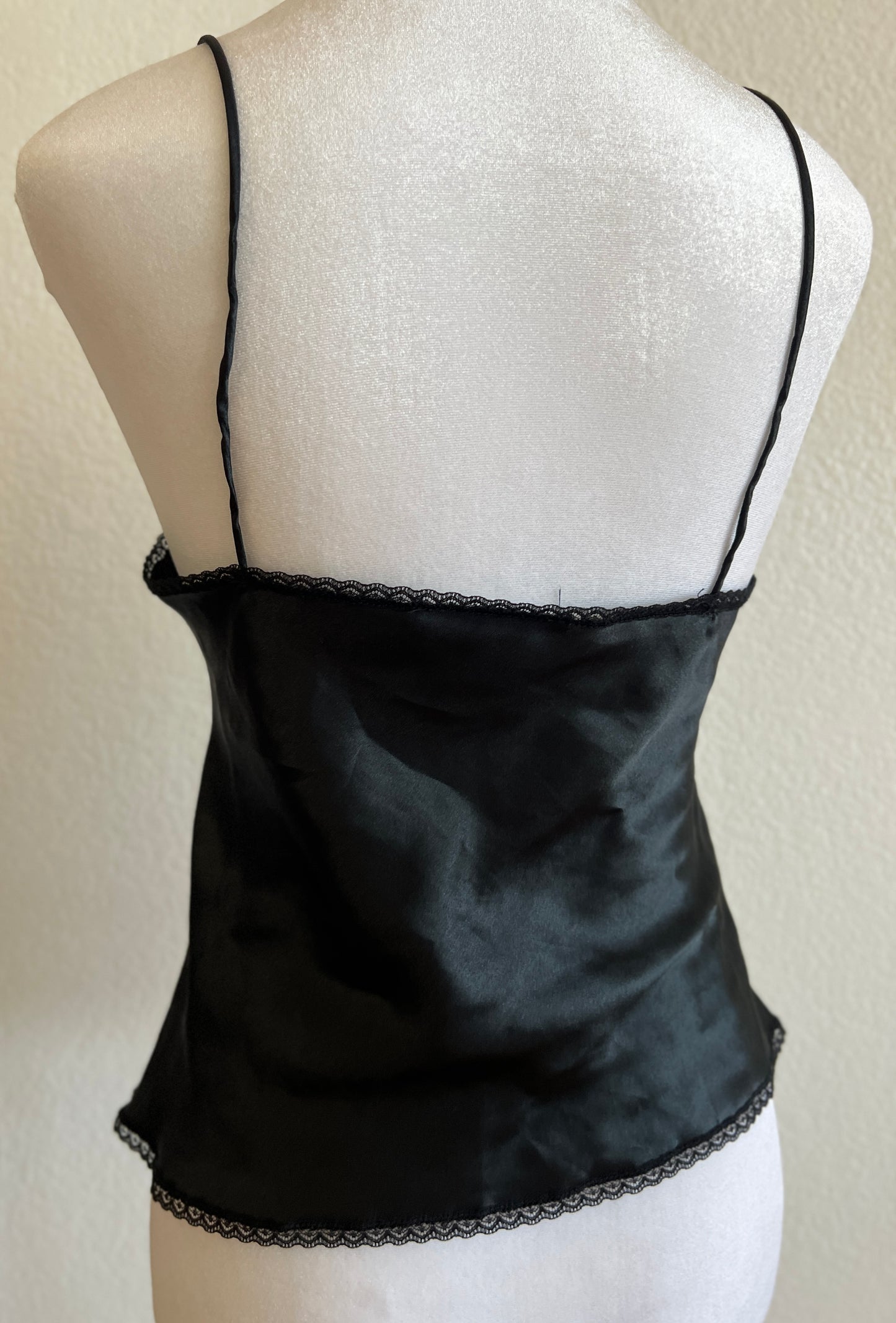 Black Satin Tank Top