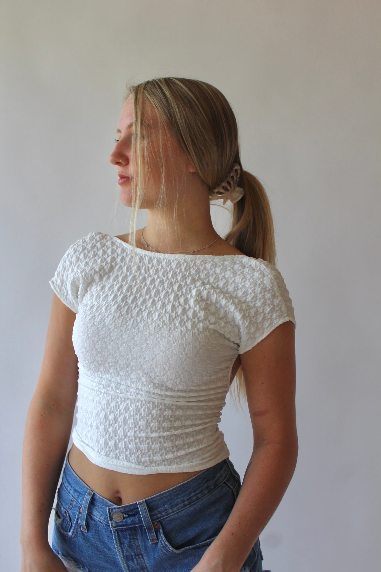 Paisley Top In White