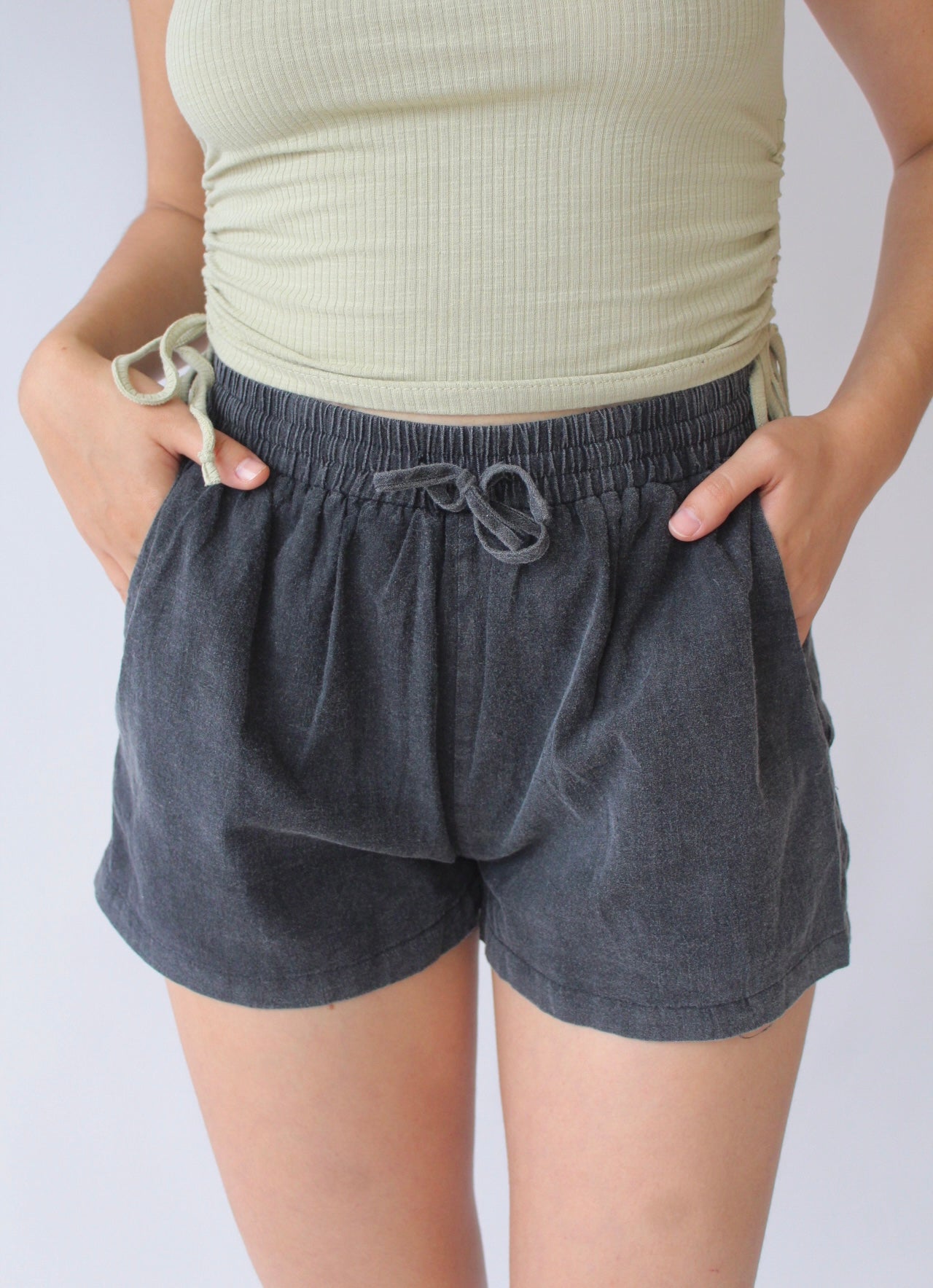 Ebony Mineral Wash Shorts