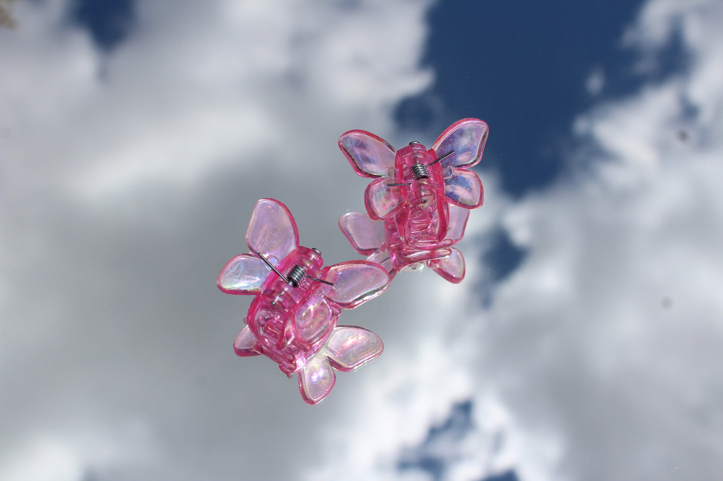 Small Hot Pink Butterfly Jaw Clips