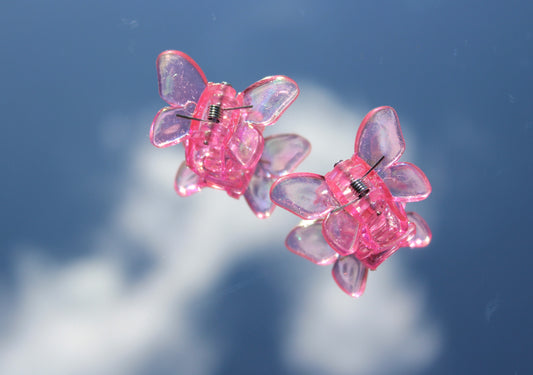 Small Light Pink Butterfly Jaw Clips