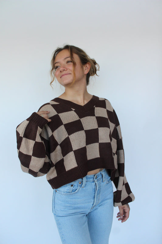 Checkmate Sweater In Brown