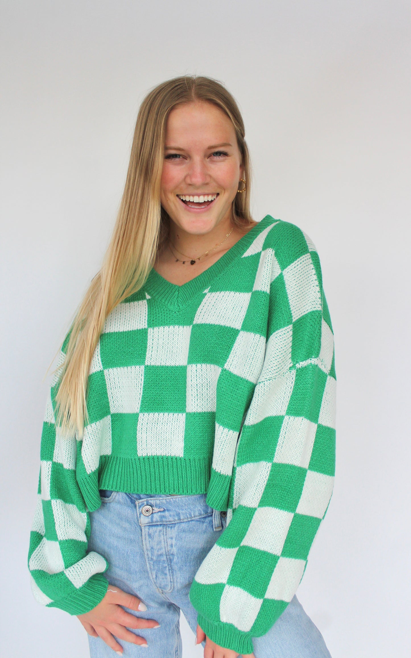 Checkmate Sweater In Green