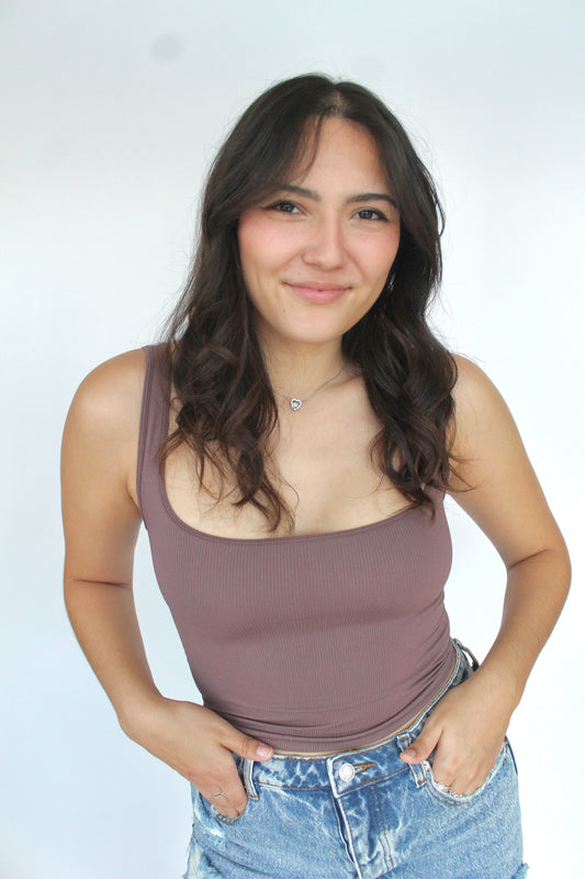 Margot Seamless Tank In Mocha