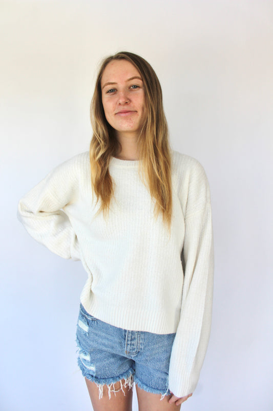 Cozy Morning Sweater in White