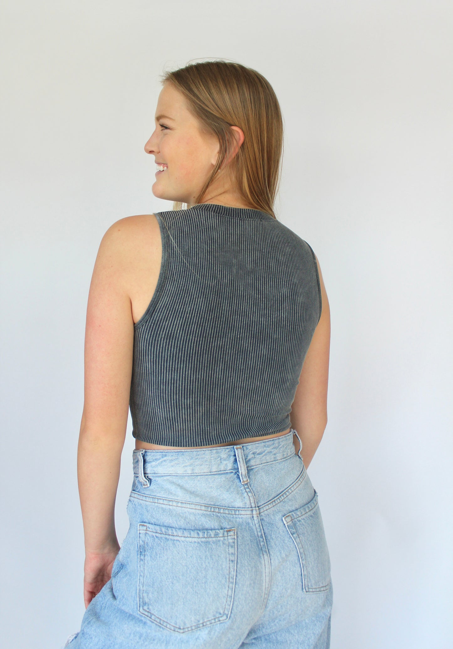 Maia Tank In Charcoal